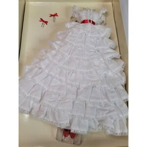 Franklin Mint Scarlett O'Hara White Ruffled Dress Outfit NIB Gone With The Wind